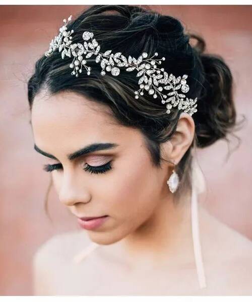 Pearl and rhinestone headband for bridesmaids