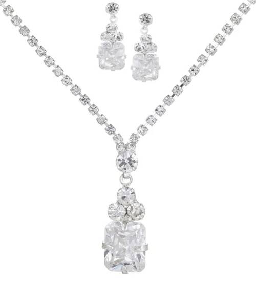 Rhinestone Necklace Earrings Set LN0221