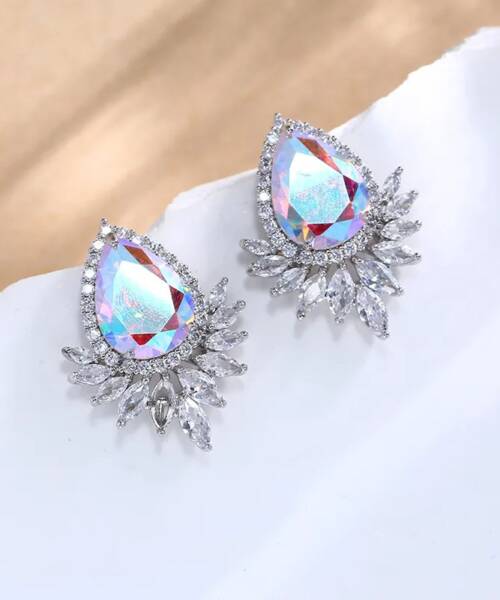 Waterdrop Shape Cubic Zirconia Stud Earrings: Luxury and Affordable Jewelry